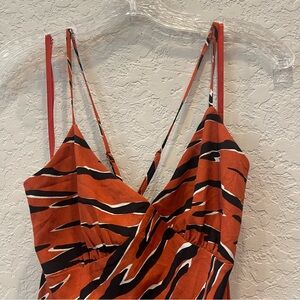 Naked Zebra Woman’s Animal Print MIDI Strap Dress Size:Large Preloved